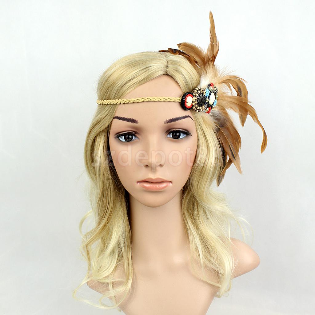 Gypsy Beads Feather Headband