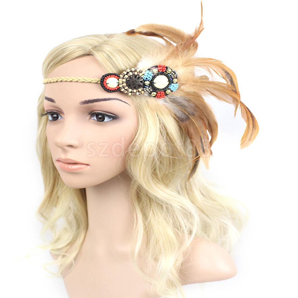 Gypsy Beads Feather Headband