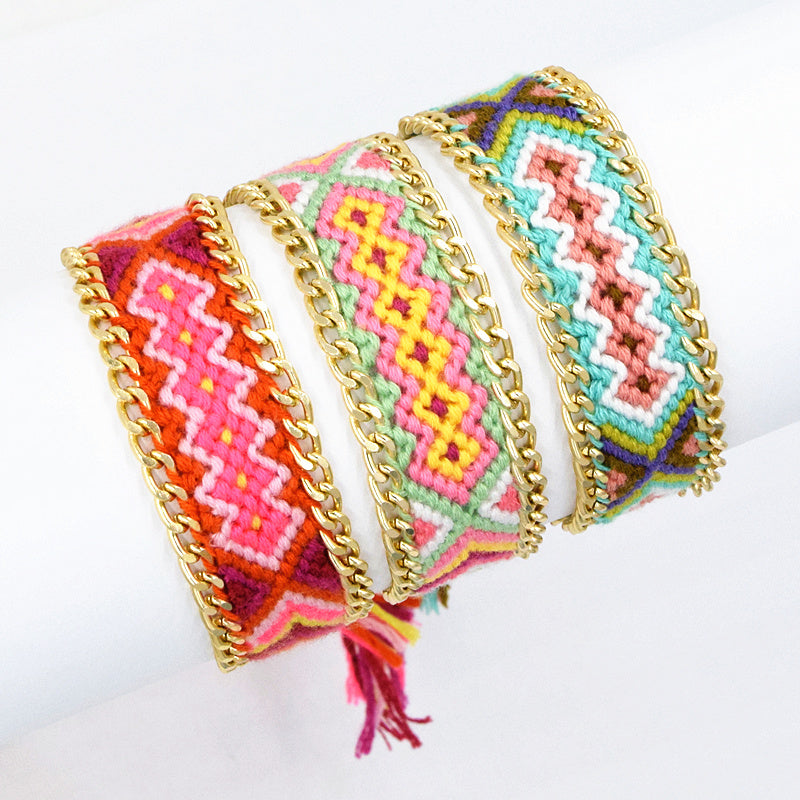 Handmade Charm Woven Bracelets
