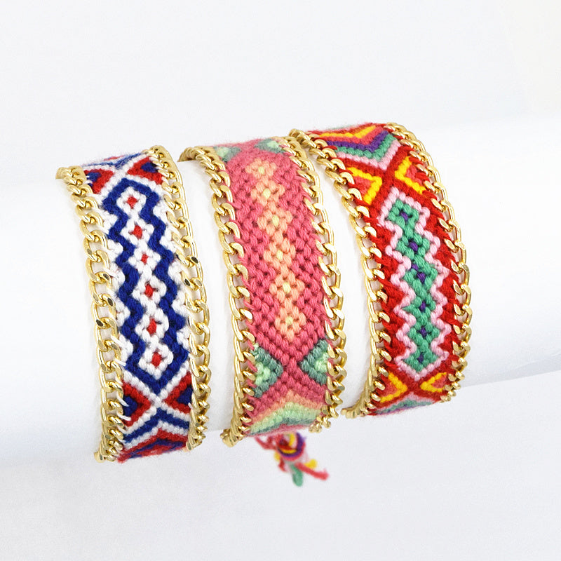 Handmade Charm Woven Bracelets