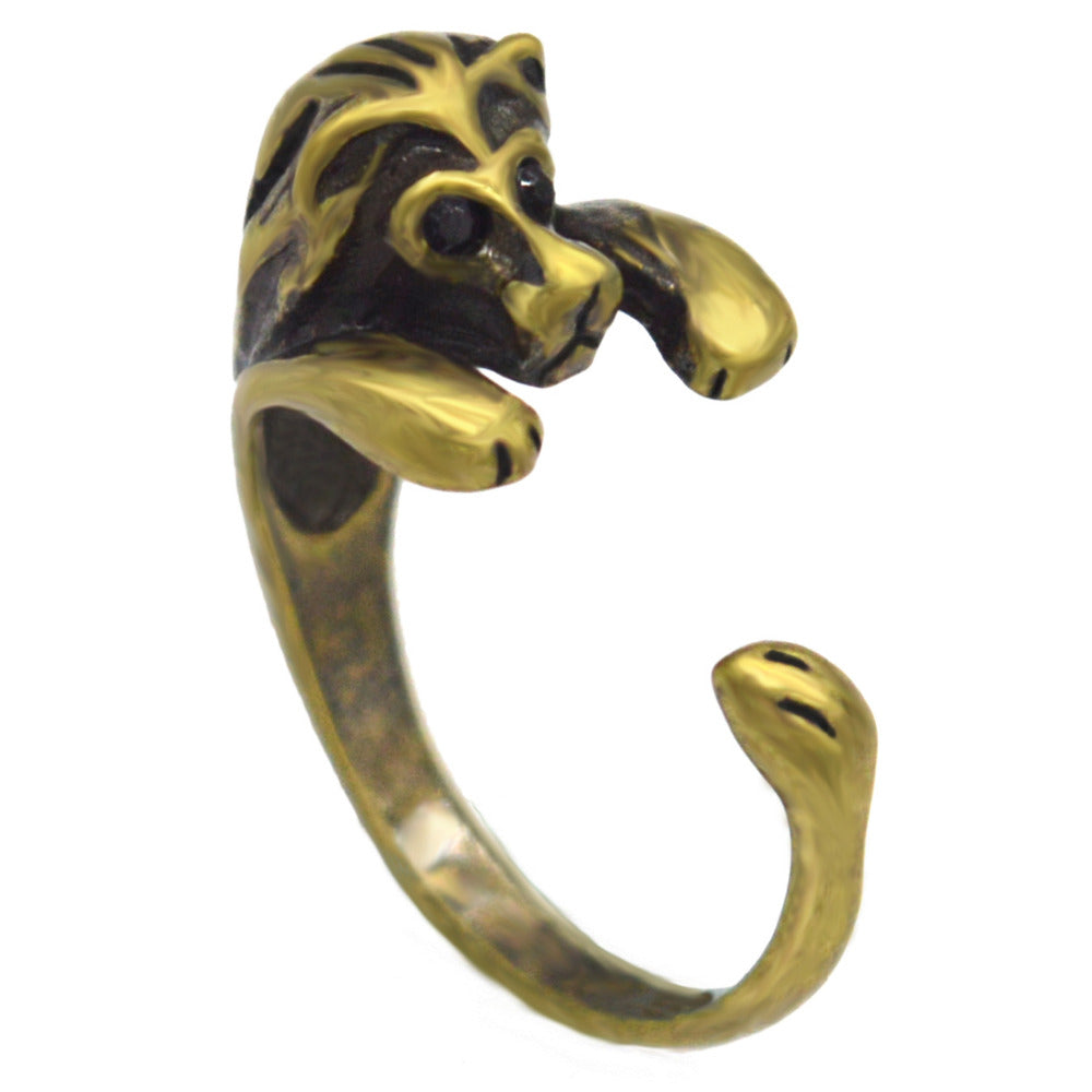 Vintage Mid Finger Lion Ring