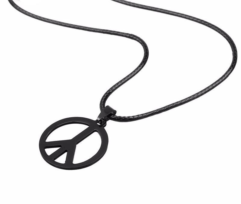 Black Hollow Out Peace Sign
