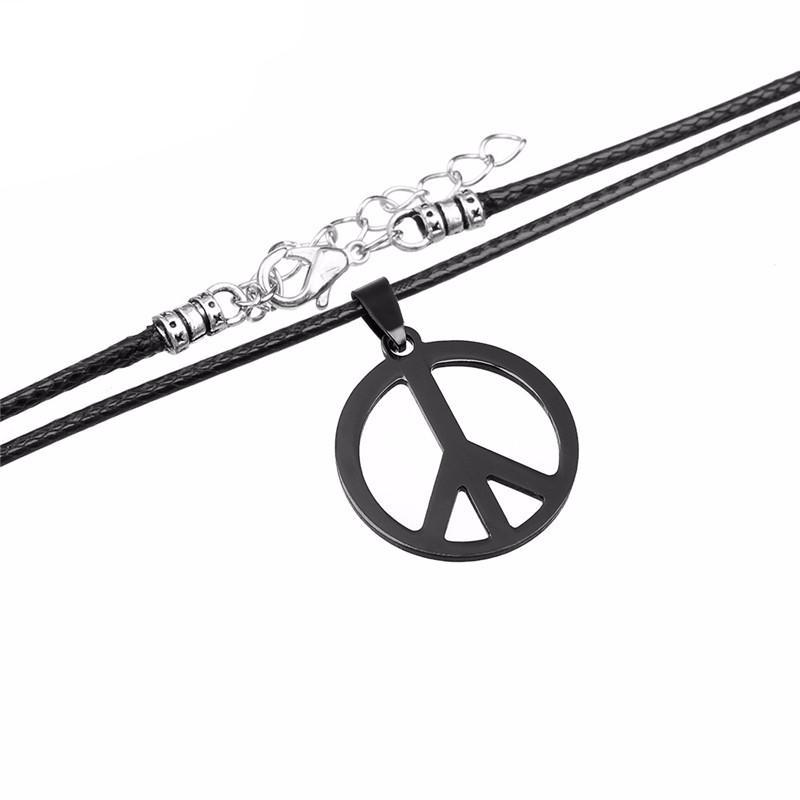 Black Hollow Out Peace Sign