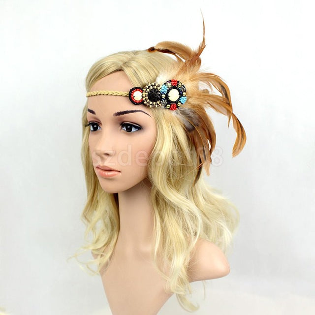 Gypsy Beads Feather Headband