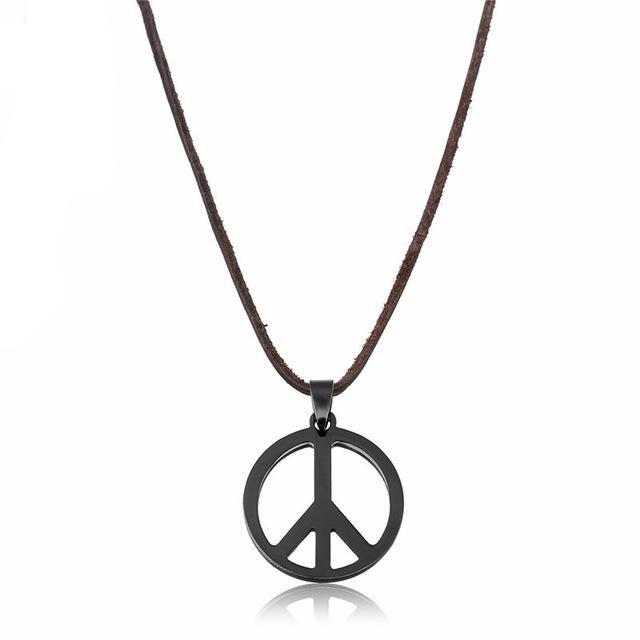 Black Hollow Out Peace Sign