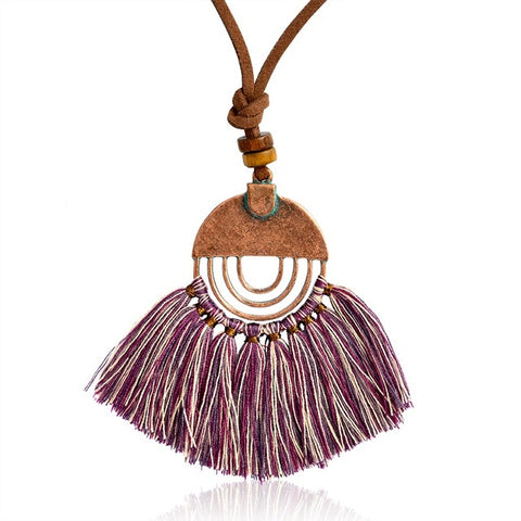 Multi Colors Tassel Necklace